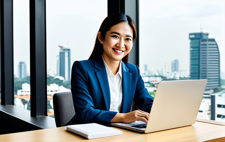 Successful Thai Entrepreneur**

"A confident, professional Thai woman in her late 30s, fully clothed in a stylish, modest business suit, sitting at a modern desk in a bright, contemporary office in Bangkok. Large windows overlook a vibrant cityscape.  She is smiling warmly and working on a laptop.  Perfect anatomy, correct proportions, natural pose, well-formed hands, proper finger count, natural body proportions.  Safe for work, appropriate content, professional, family-friendly, high-quality rendering, realistic lighting, 8k resolution."

**