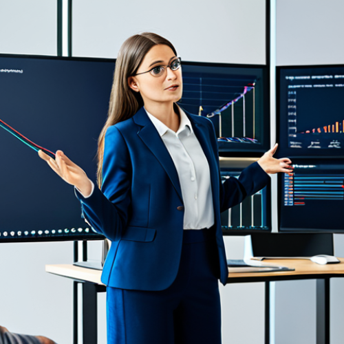 Home 9 Data Visualization Expert**
"A professional data scientist, fully clothed in modest business casual attire, presenting a complex data visualization on a large screen in a modern office setting. She is gesturing towards the screen with a pointer. Background includes a team of colleagues observing attentively. Safe for work, appropriate content, perfect anatomy, correct proportions, well-formed hands, natural pose, professional, family-friendly."
**