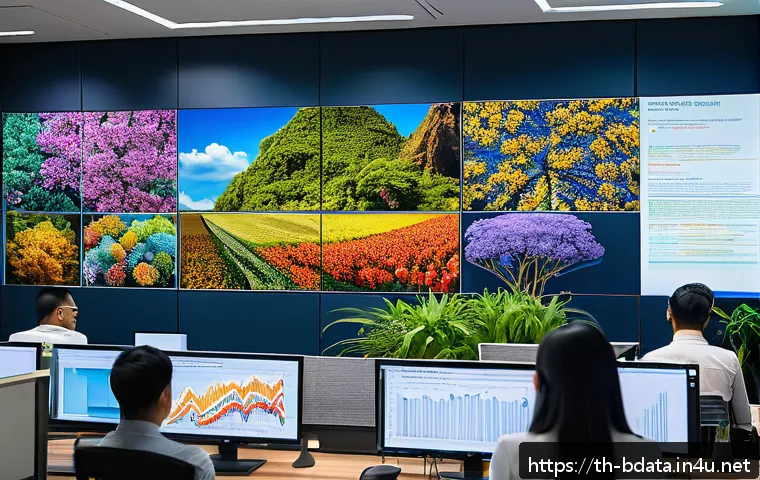 빅데이터 실무에서 데이터 검색 최적화 - A modern office environment with a diverse team of Thai data scientists and engineers collaborating ...