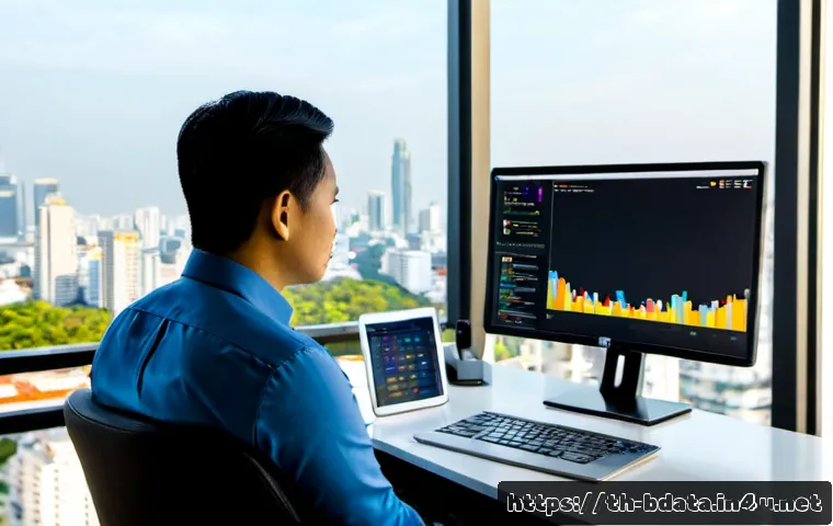 Home 29 빅데이터 기술자 취업 전략 - Photorealistic career strategy scene for a big data professional in Thailand: a confident Thai data ...
